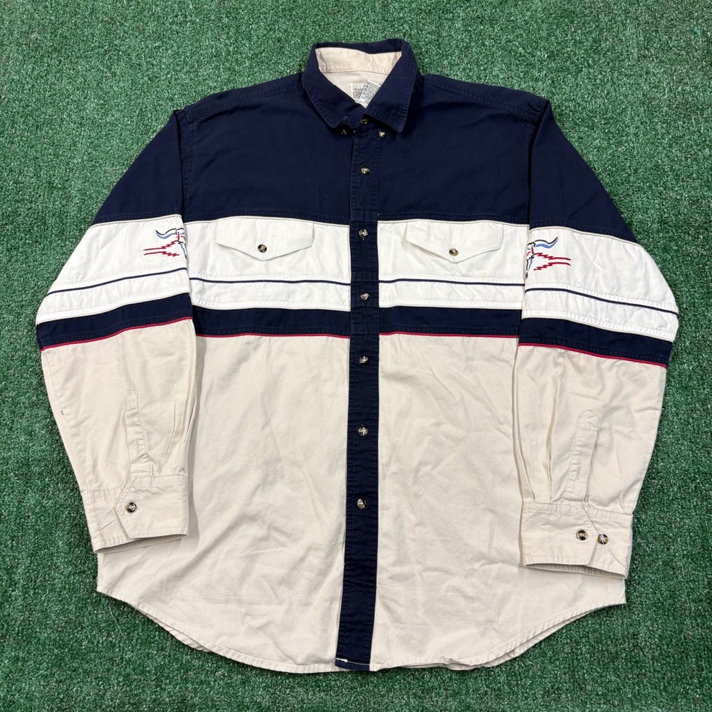 Vintage 90s Express Rider Southwest Bull Skull Button Down Shirt